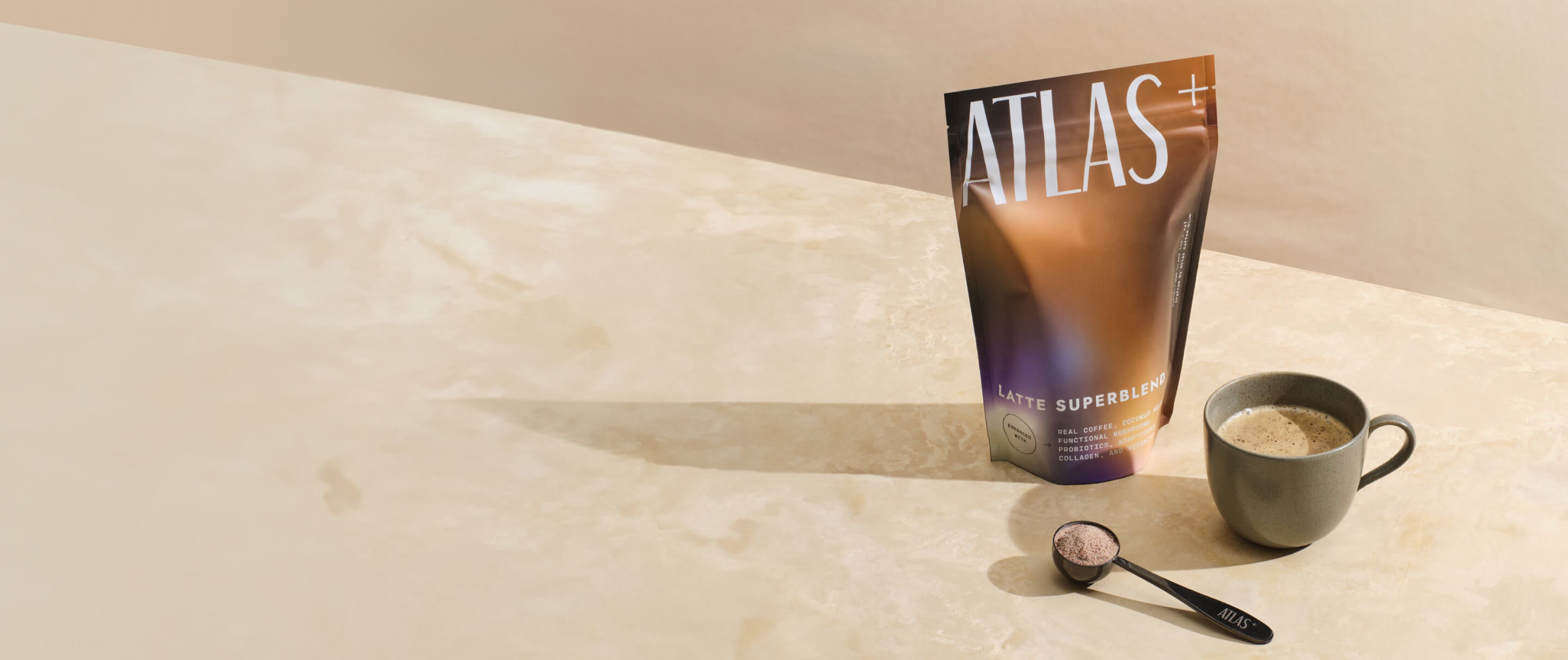 ATLAS+ Mushroom Coffee Superblend | Adaptogens, Collagen & Probiotics