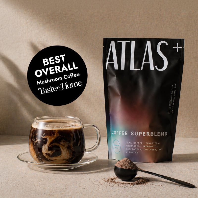 ATLAS+ Mushroom Coffee Superblend | Adaptogens, Collagen & Probiotics