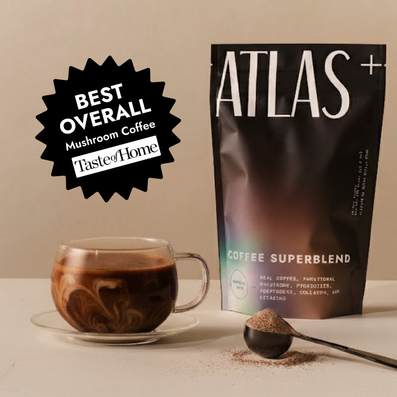 ATLAS+ Mushroom Coffee Superblend | Adaptogens, Collagen & Probiotics
